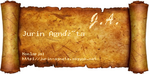 Jurin Agnéta névjegykártya